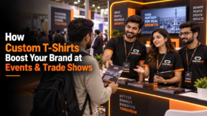 Custom printed t-shirts for corporate events and trade shows